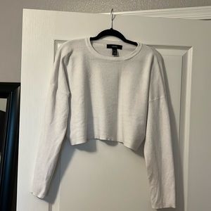 White forever 21 cropped sweater